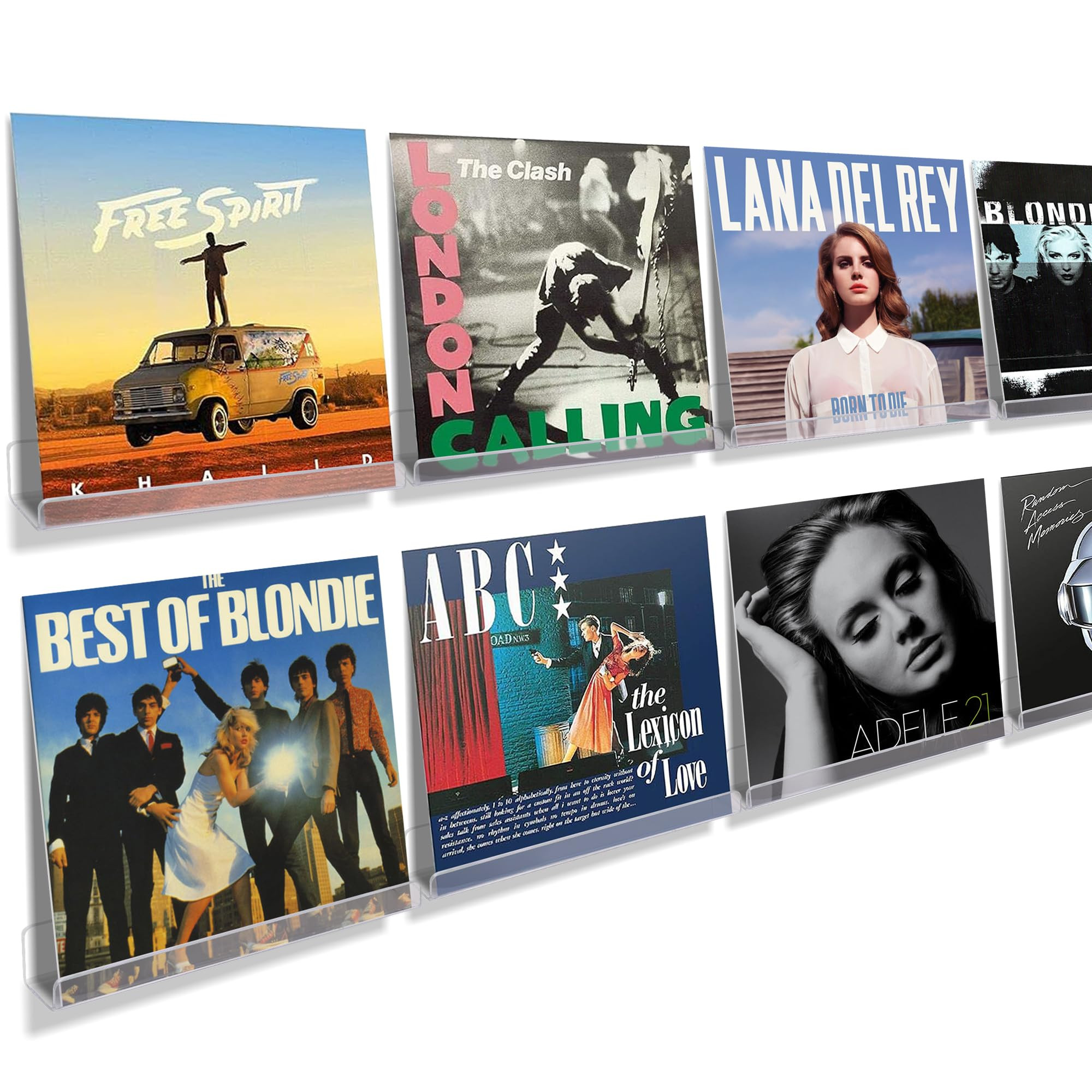 upsimples 8 Pack Vinyl Record Wall Mount Shelves, 12" Vinyl Holder for Album Record Storage & Dis... | Amazon (US)