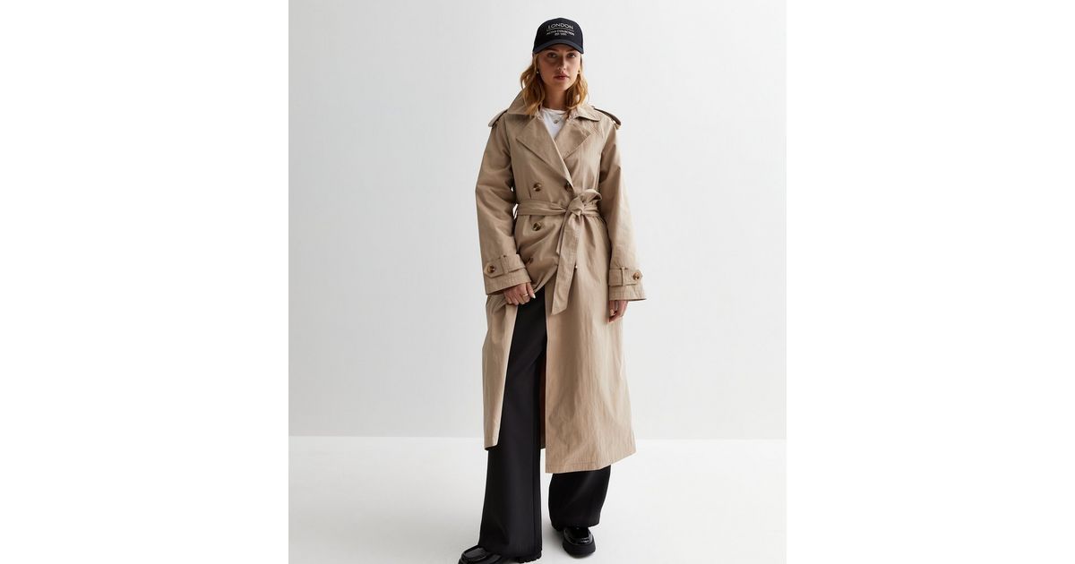 Stone Belted Longline Trench Coat | New Look | New Look (UK)