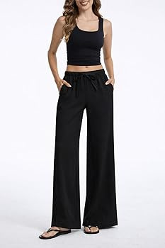 AnotherChill Women's Crepe Wide Leg Pants Casual Wrinkle Resistant Breathable Lightweight Trouser... | Amazon (US)