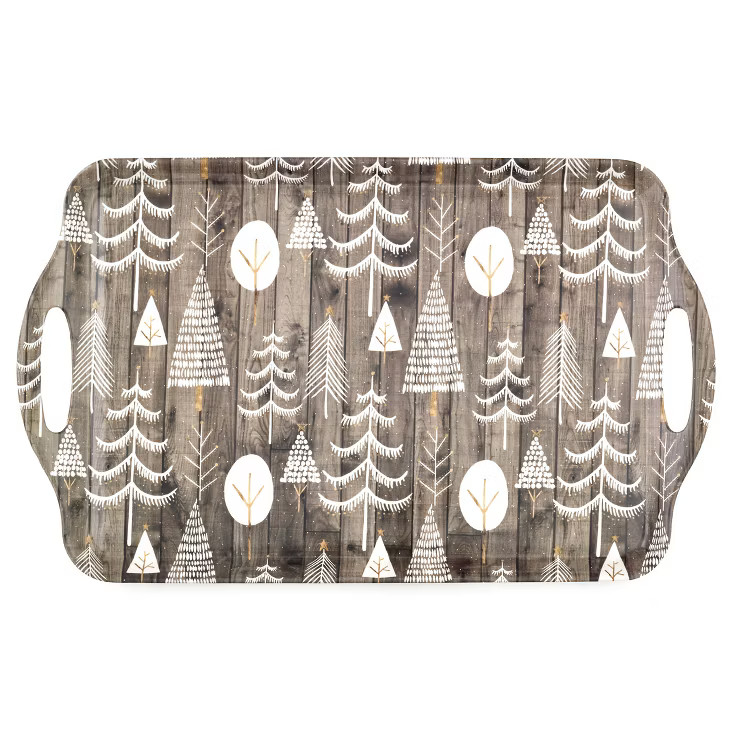 Pimpernel Wooden White Christmas Large Handled Melamine Tray, 18.9" x 11.6" Inches | Target