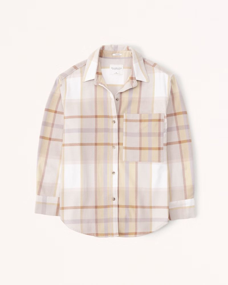 Oversized Colorblock Flannel Shirt Jacket Yellow Jacket Jackets Abercrombie Jacket Summer Outfits | Abercrombie & Fitch (US)