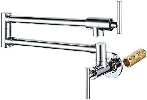 WOWOW Pot Filler Wall Mounted Faucet Chrome Stretchable Double Joint Swing Arm Lead Free Kitchen ... | Amazon (US)