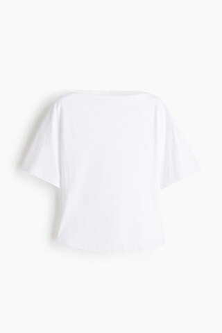 H & M - Boat-neck cotton top - White | H&M (UK, MY, IN, SG, PH, TW, HK)