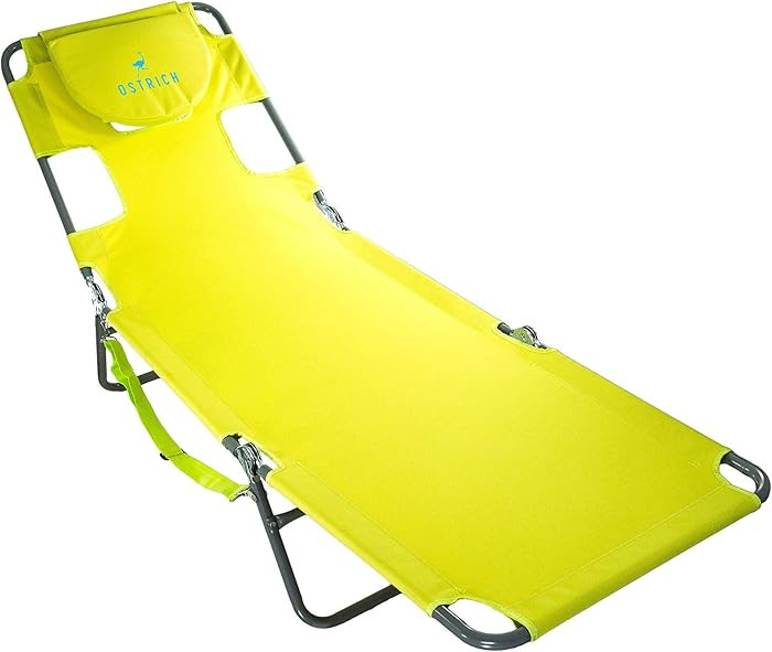 Ostrich Beach Lounge Chair, Folding & Reclining Outdoor Chaise Lounger, Green | Amazon (US)