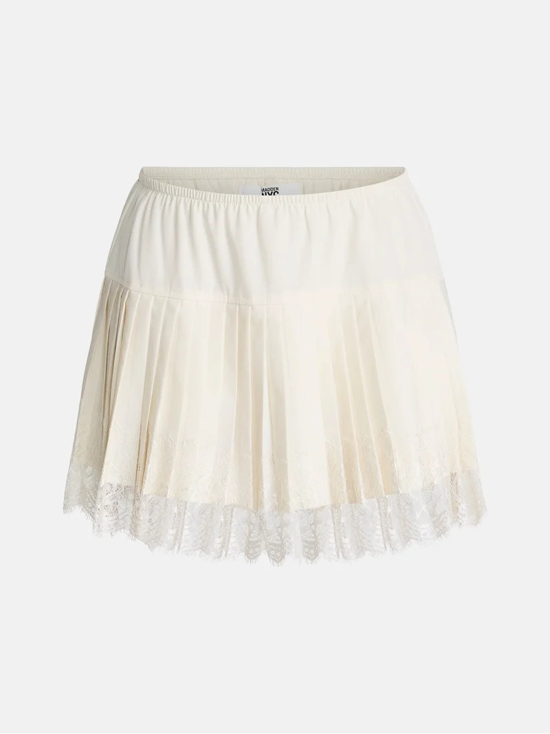 Madden NYC Women's Pleated Skort with Lace Trim, Sizes XXS-XXL | Walmart (US)