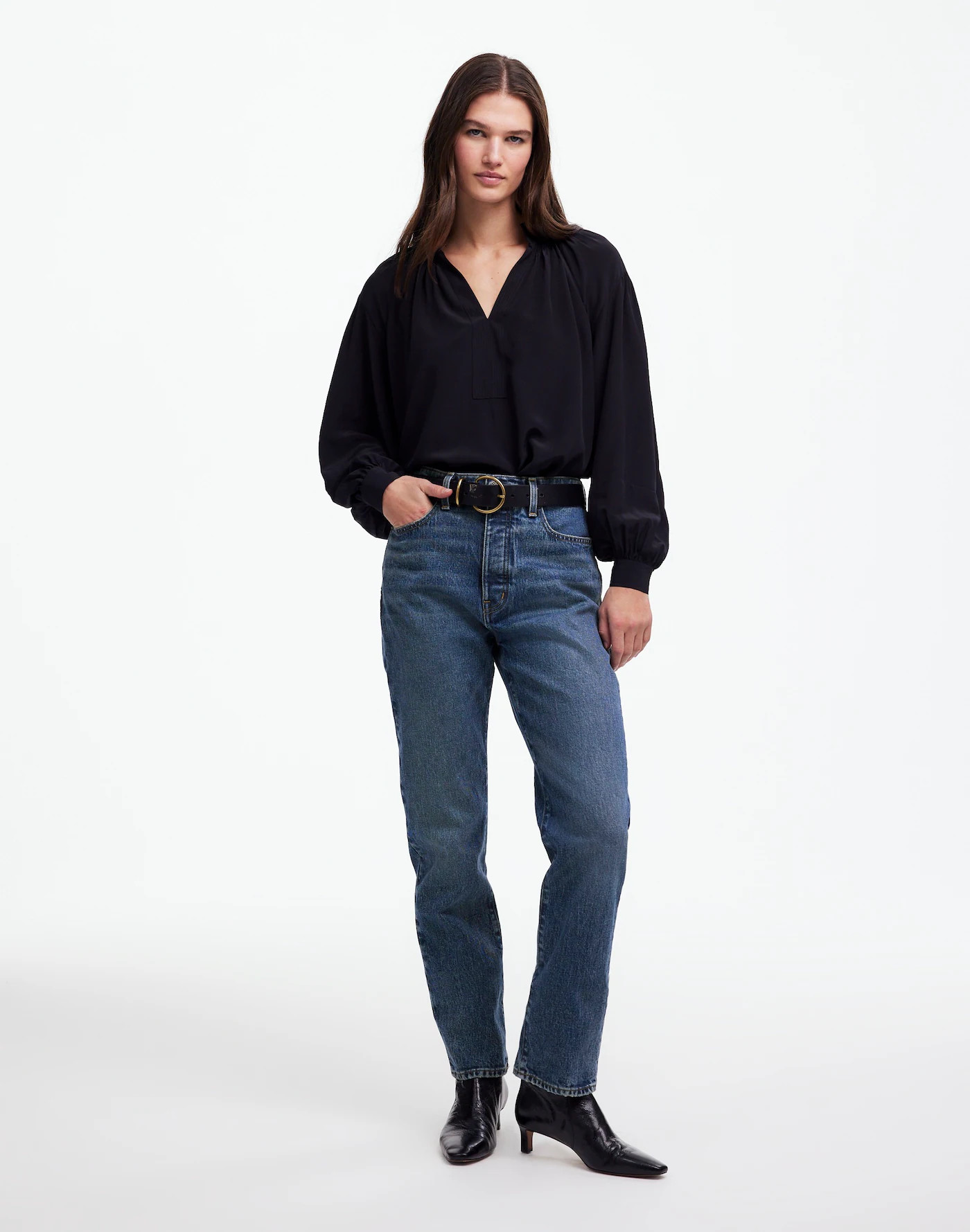 The '90s Straight Crop Jean in Concho Wash | Madewell | Madewell