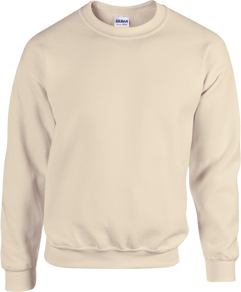 Gildan Heavy Blend Unisex Adult Crewneck Sweatshirt (L) (Sand) | Amazon (US)