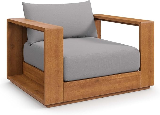 Modway Tahoe Patio Chair, Natural Light Gray | Amazon (US)