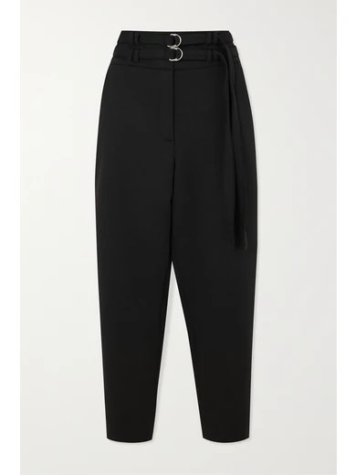 Belted wool-blend tapered pants | NET-A-PORTER (US)