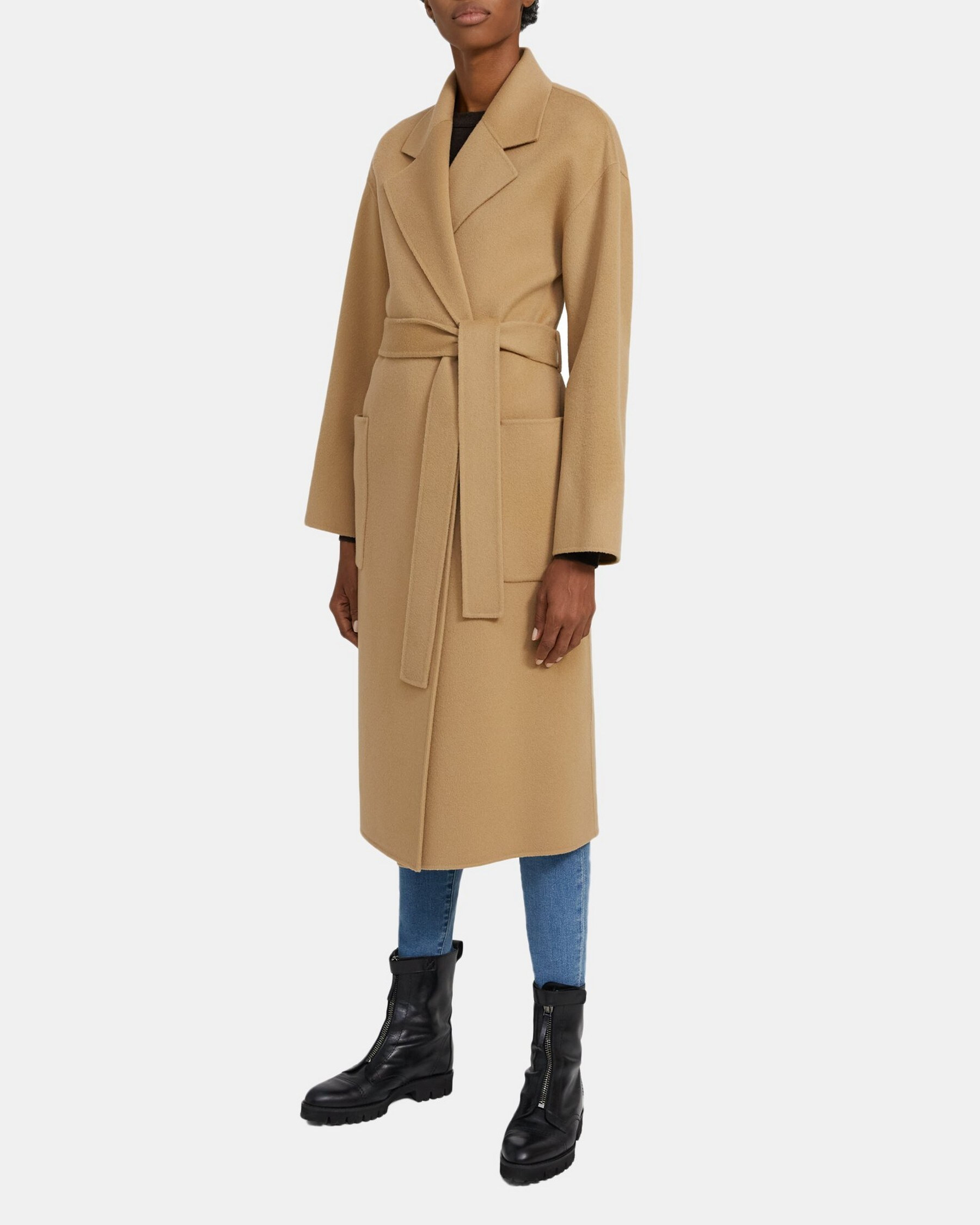 Robe Coat in Double-Face Wool-Cashmere | Theory Outlet
