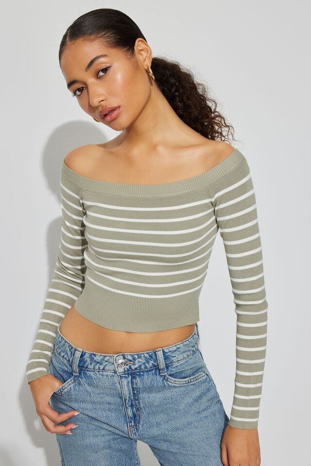 Off Shoulder Long Sleeve Top | Garage Clothing