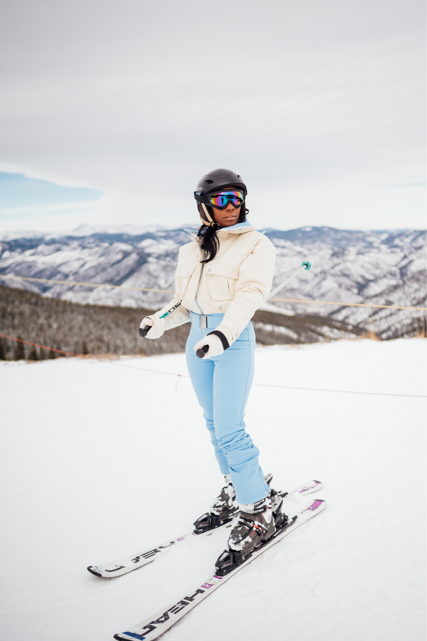 Ski suit, ski goggles, and helmet 

#LTKstyletip #LTKSeasonal #LTKtravel