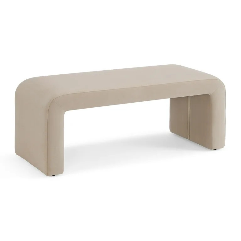 Better Homes & Gardens Juliet Velvet Waterfall Bench, Beige | Walmart (US)