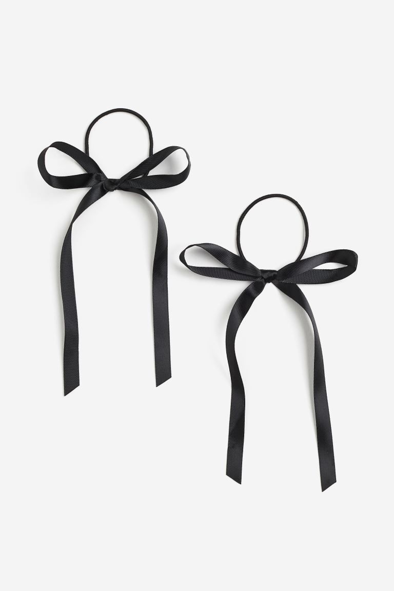 2-pack Bow-detail Hair Elastics | H&M (US + CA)