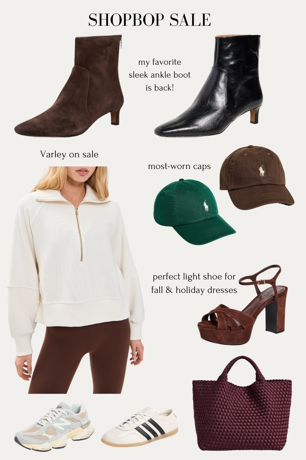 Code FALL to buy more save more starting with 15% off orders $200+
• The dimes ankle boots are finally back! I have 5.5 (I’m usually between 5 and 5.5) in the black and brown and love them so much, runs slightly narrower in the toe.
• Schutz sandals 5.5 I also took my bigger half size I have these in multiple colors bc they’re very lengthening and lightweight 
• adidas sneakers I have size 5
• new balance I’m usually a size 5 or buy kids 
• Varley on sale in the adorable yellow set I’m usually xxs 

Shopbop fall sale

#LTKSaleAlert #LTKSeasonal #LTKPetite