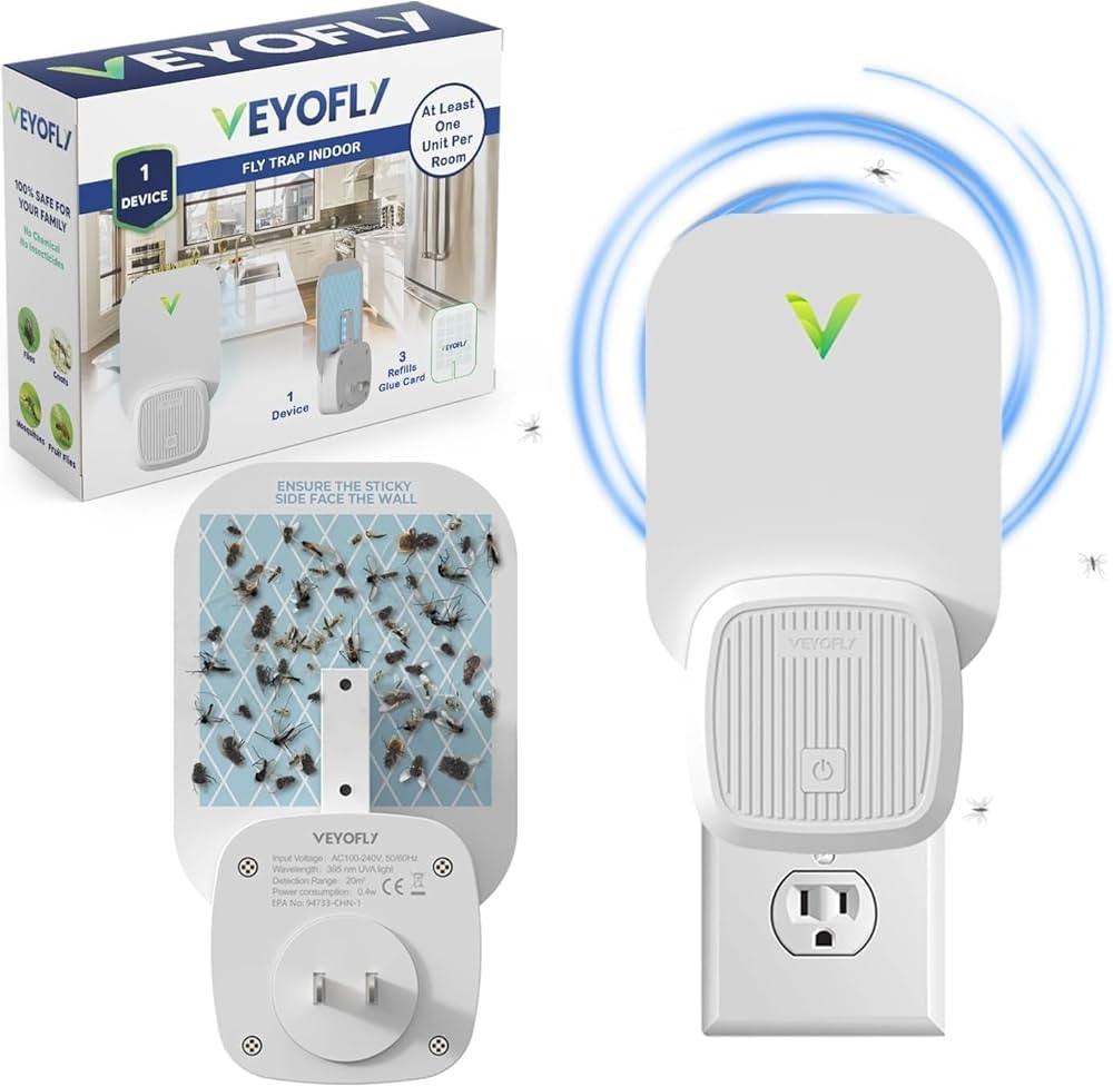 Fly Trap Indoor, Fruit Fly Traps for Indoors, (1 Device + 3 Refills) Gnat Traps for House Indoor,... | Amazon (US)