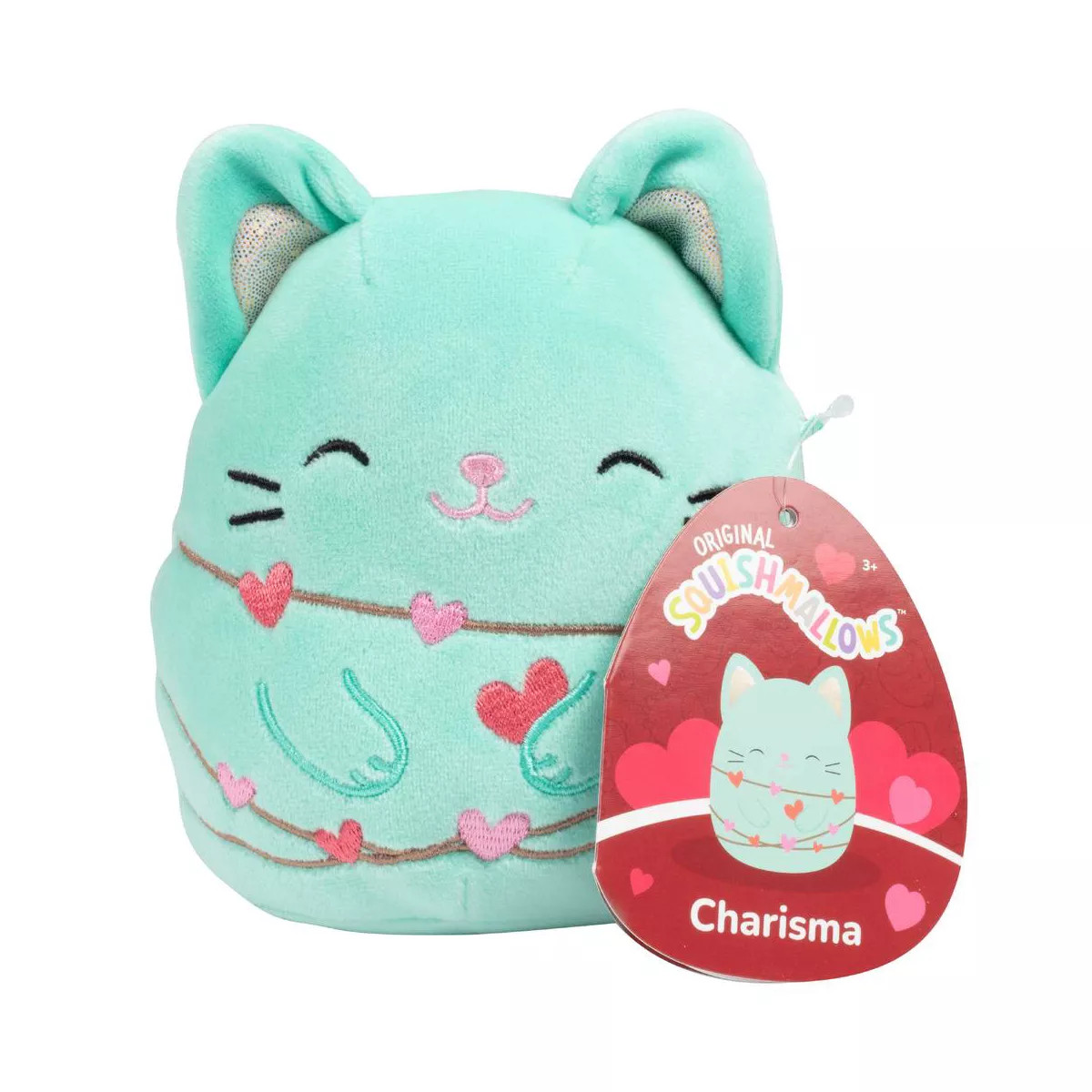 Squishmallows 5" Charisma the Mint Cat with Heart String Lights- Jazwares Valentines Day Plush- C... | Target