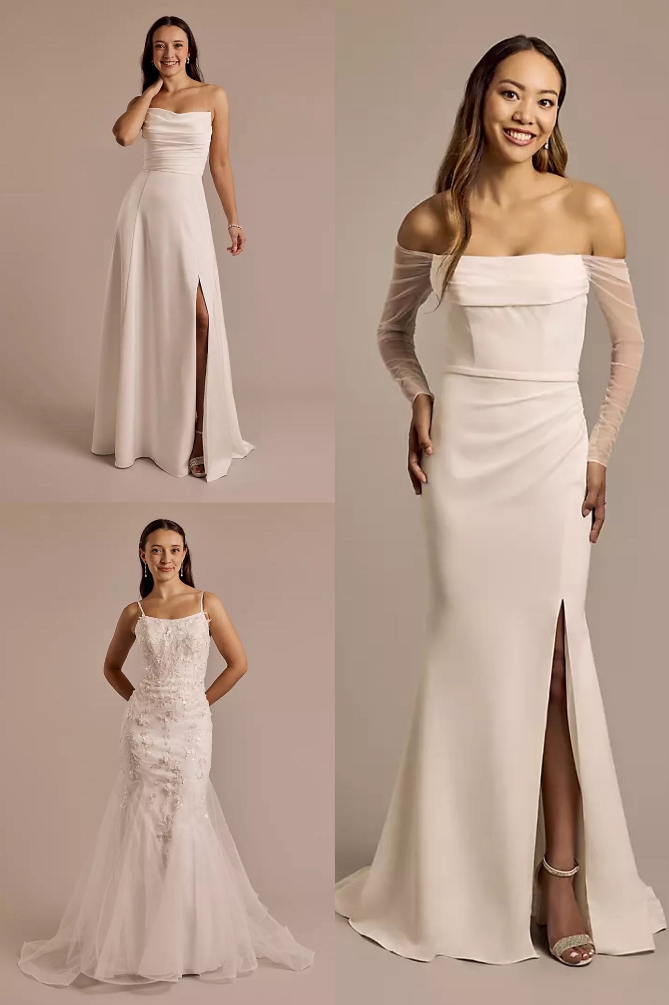 Affordable, simple wedding dresses at David’s Bridal. Around $500.

Reception dresses, bride wedding dresses, courthouse elopement dresses, long white dresses, minimalist wedding dresses, or micro wedding dresses. 

#LTKSeasonal #LTKWedding