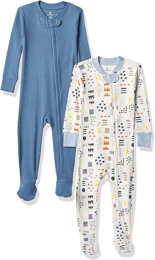 HonestBaby Baby 2-Pack Organic Cotton Snug-Fit Footed Pajamas | Amazon (US)