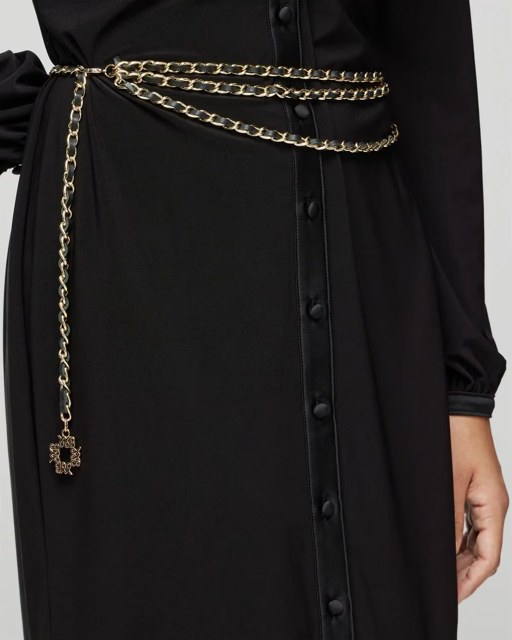 Chain Woven Leather Belt | White House Black Market