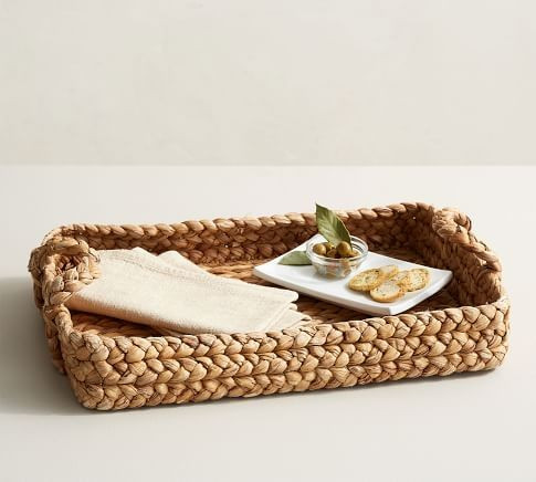 Tava Handwoven Rattan Serving Tray | Pottery Barn (US)