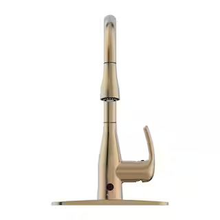 FLOW Motion Activated Single-Handle Pull-Down Sprayer Kitchen Faucet in Champagne Gold-FLOW-CMP -... | The Home Depot