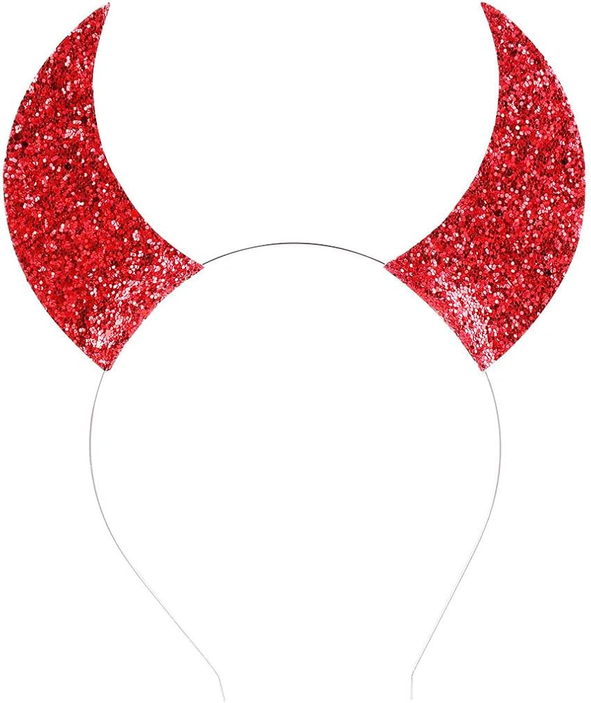 Koolgil Halloween Sequins Devil Horns Headband Cosplay Makeup Ball Props Festival Party Headband ... | Amazon (US)