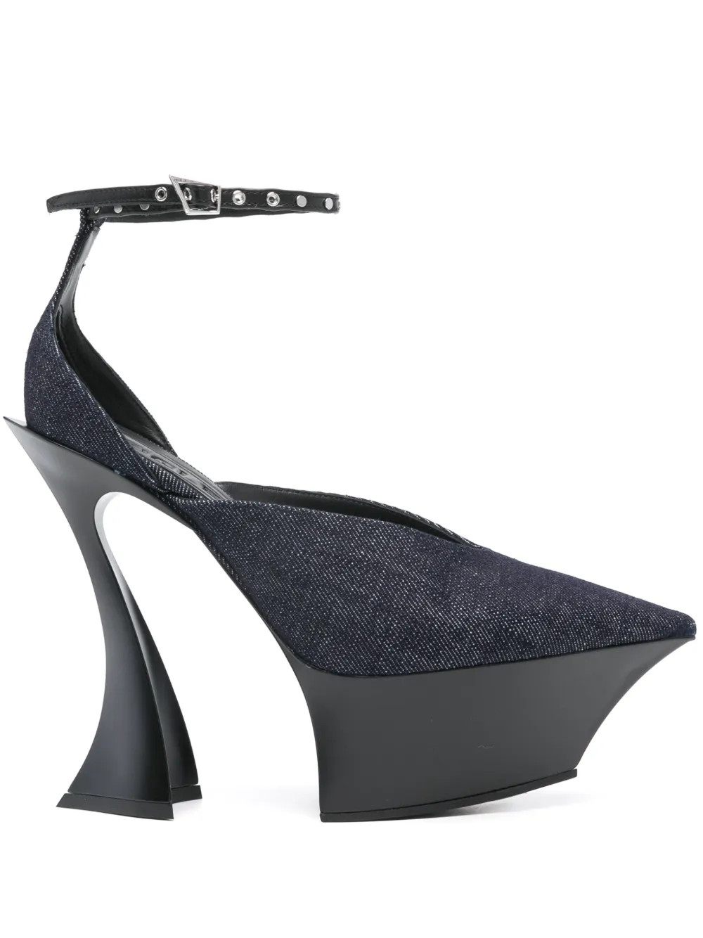 Mugler 140mm Denim Strappy Pumps | Blue | FARFETCH | Farfetch Global