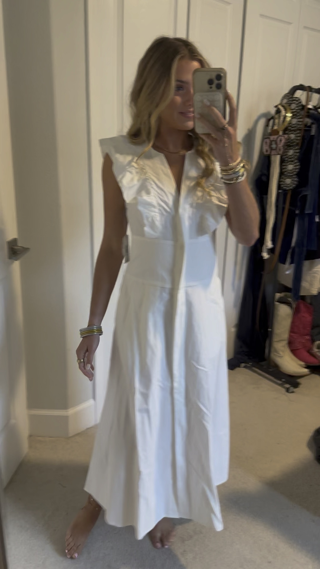 Brochu Walker. Inspired by our summer travels abroad, our Aurora Ruffle Dress is a special, feminine edition to our sought-after dress collection. In a slightly elongated, midi length, silhouette, it features a beautiful ruffled, princess seam detail through the bust. A sophisticated and form-fitting, banded waistline adds sensuality while subtle details like a hidden button front placket makes it as effortless as it is romantic. Day to night, work to weekend…Aurora is your newest must-have

#LTKVideo #LTKWorkwear #LTKBacktoSchool