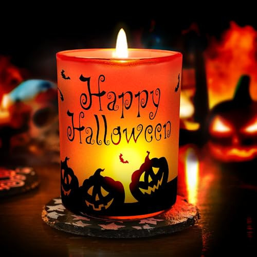 Halloween Decorations Pumpkin Spice Scented Candle Decor, Halloween Table Decoration Candle Jars,Soy Candle with Pumpkin and Witch Design for Halloween Dcorations Indoor Thanksgiving Decor | Amazon (US)
