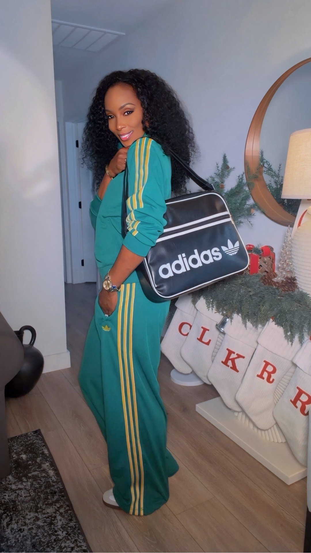 Hubby understood the assignment 🎁
All adidas, Jamaican colors, Sambas on my feet…
and apparently I’m either stepping off a flight in Kingston soon or about to run a track meet 😂🇯🇲

Btw, returning pants for a small - wearing a medium (cool for an oversized look). 
👉🏽 Comment OUTFIT for links

#adidasstyle #JamaicanVibes #SambaStyle #HubbyApproved #adidas