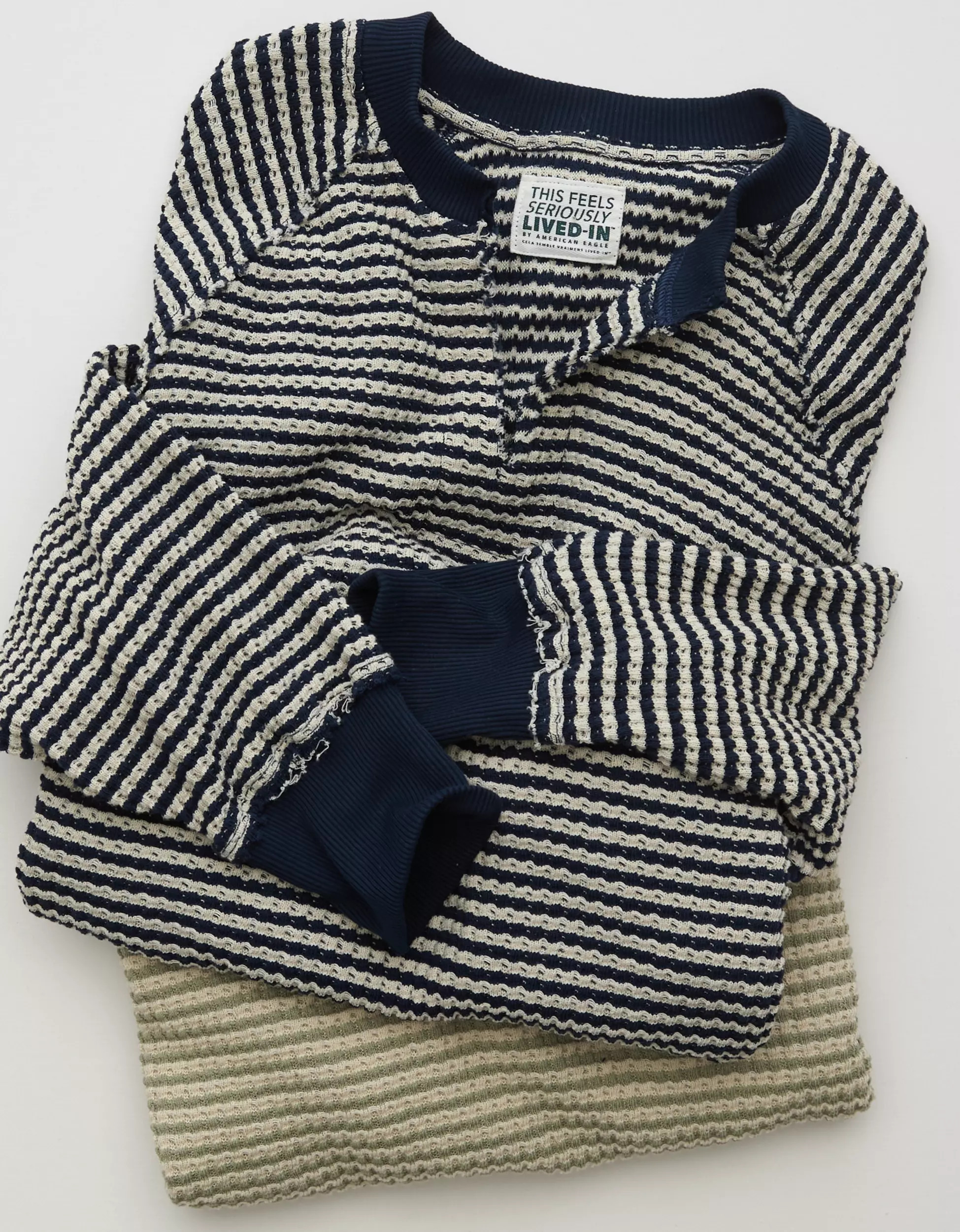 AE Big Hug Notch Neck Waffle Sweatshirt | American Eagle Outfitters (US & CA)