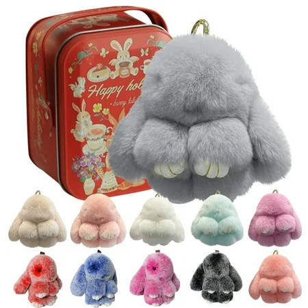 Bunnylulu Keychain Bunnylulu Bunny Keychain Plush With Exquisite Box Bunny Lulu Keychain for Christmas Gifts Light Gray | Walmart (US)
