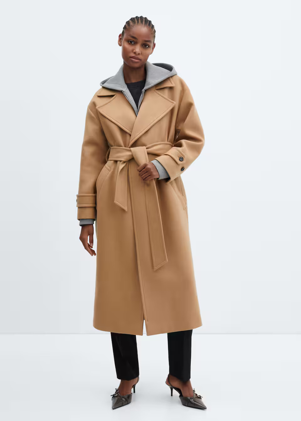 Maxi lapel manteco wool coat -  Women | Mango USA | MANGO (US)