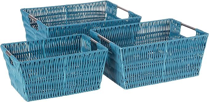 Whitmor Rattique Storage Baskets - Berry Blue - (3 Piece Set) | Amazon (US)