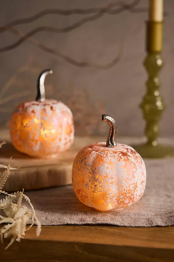 Mini Glass Pumpkins, Set of 2 | Anthropologie (US)