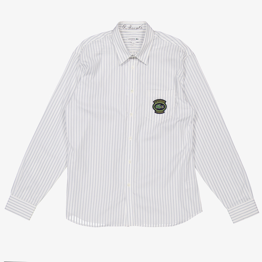Lacoste Striped Cotton Poplin Long-Sleeve Shirt | Jomashop.com & JomaDeals.com