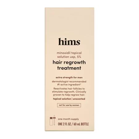 Hims Hair Regrowth Treatment with 5 Minoxidil Topical Solution 1 Month Supply Unscented (2 Ounces) | Walmart (US)