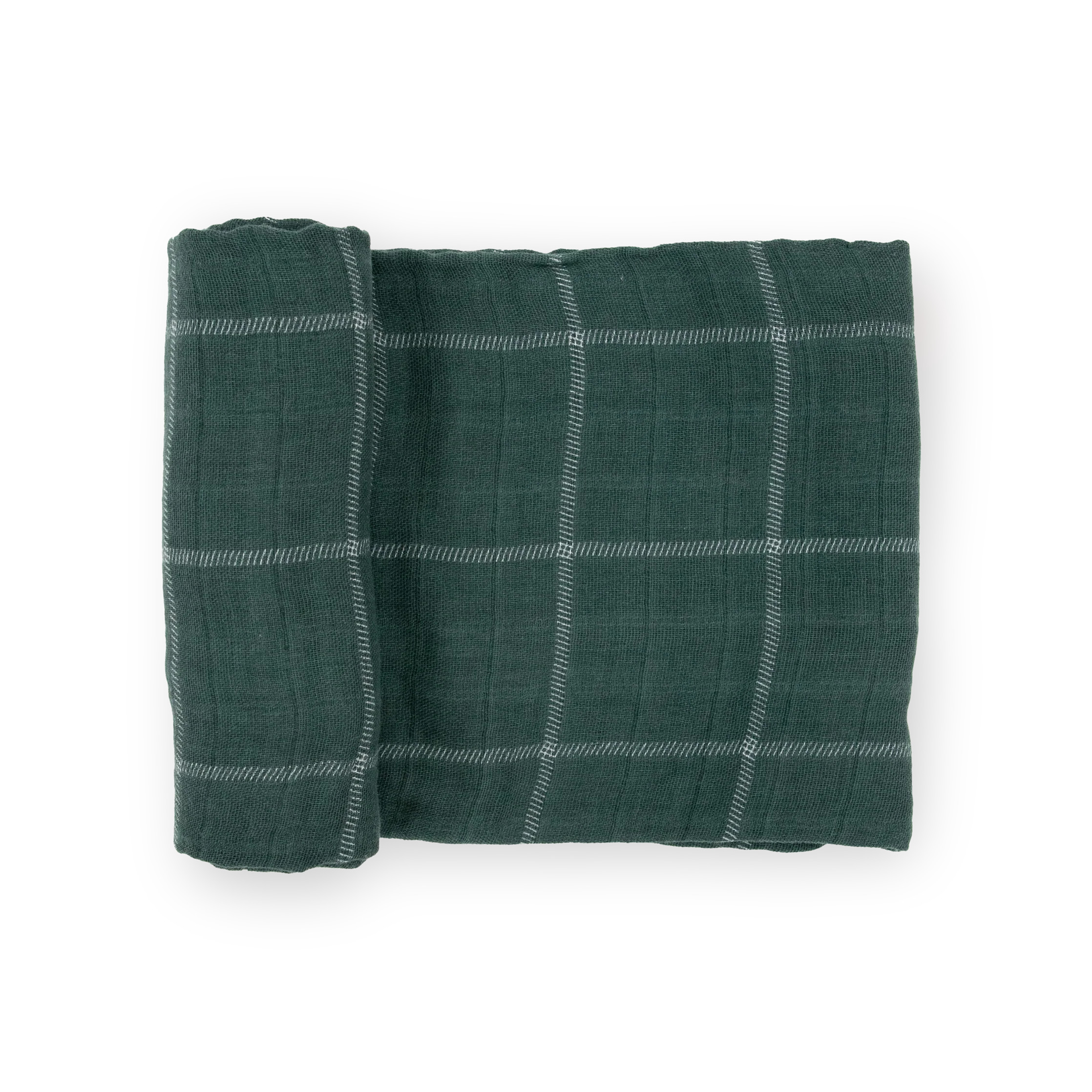 Cotton Muslin Swaddle Blanket - Evergreen Plaid | Little Unicorn