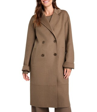 Splendid x Cella Jane Blog Icon Woven Wool Blend Notch Lapel Long Sleeve Button Front Coat | Dill... | Dillard's