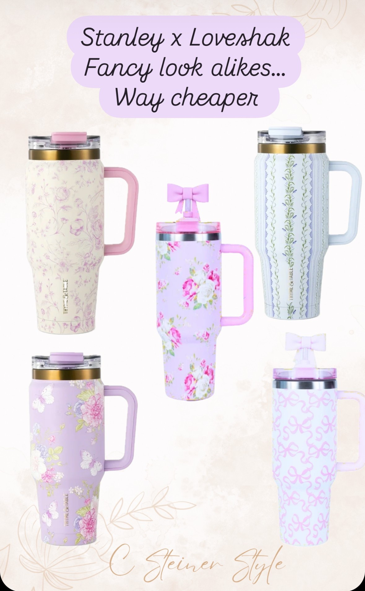 Stanley x Loveshack Fancy lookalikes… so much cheaper 

#LTKSeasonal #LTKGiftGuide #LTKFindsUnder50