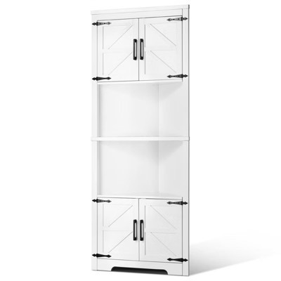 VEVOR 68" Tall Corner Storage Cabinet, 6 Tiers Farmhouse Storage Cabinet with 4 Wooden Doors & Adjustable Shelves,Freestanding Corner Kitchen Cabinet | Target