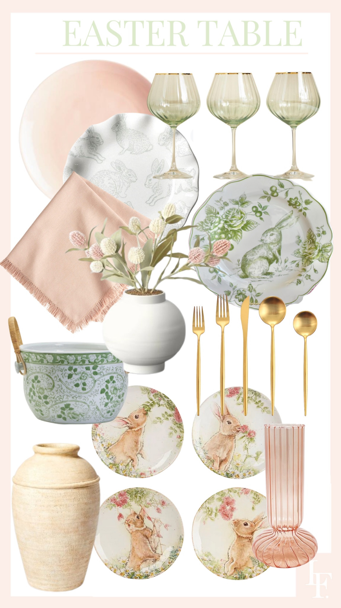 Easter table decor pink and green finds  

#LTKstyletip #LTKhome #LTKsalealert