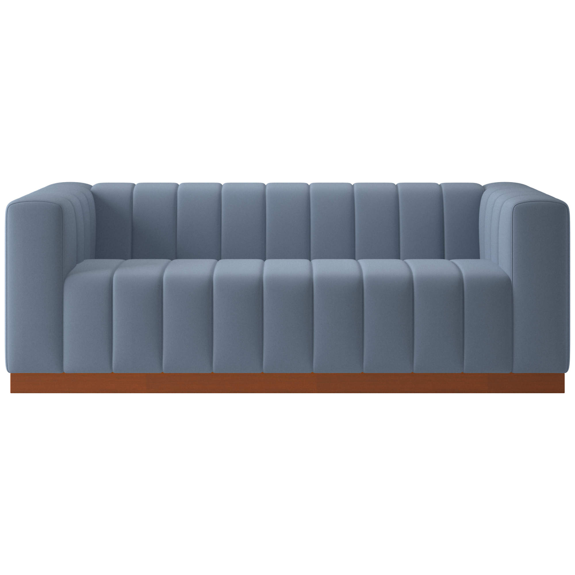 Forte 81" Luca Azure Sofa with Walnut Base + Reviews | CB2 | CB2
