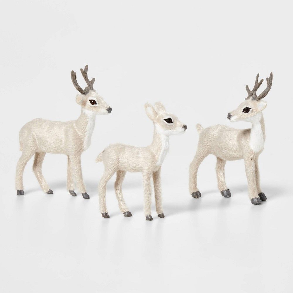 3ct Deer Set Decorative Figurine Gray - Wondershop | Target