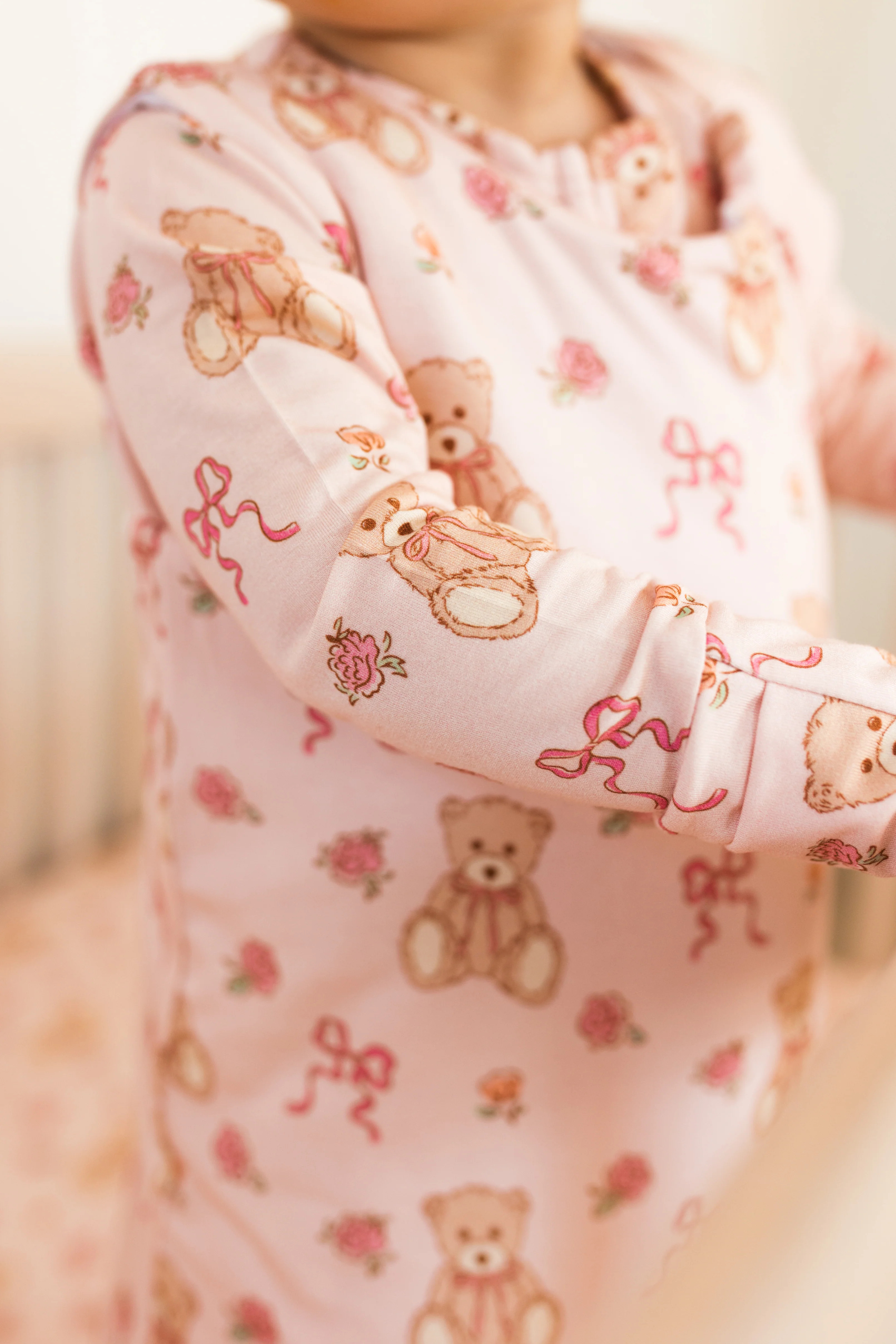 Teddy Bear and Bows Zipper Romper | In My Jammers