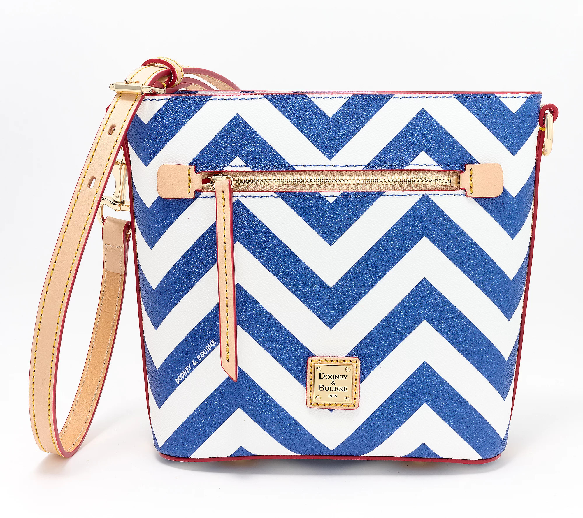 As Is Dooney & Bourke Coated Cotton Chevron Small Crossbody | QVC