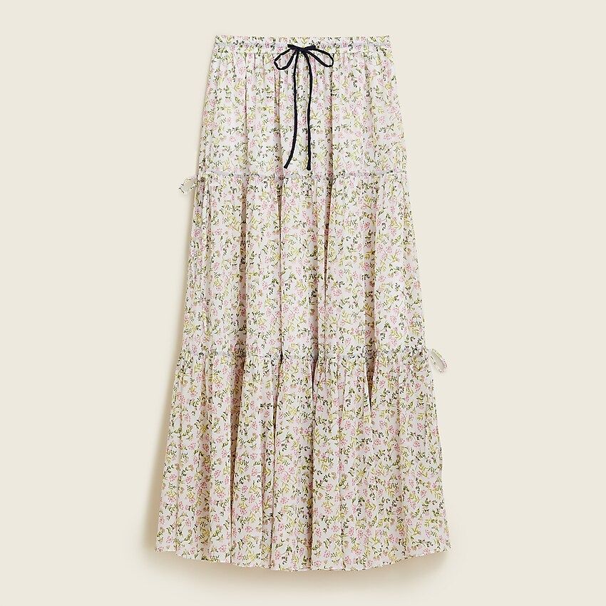 Tiered chiffon maxi skirt in meadow floral | J.Crew US