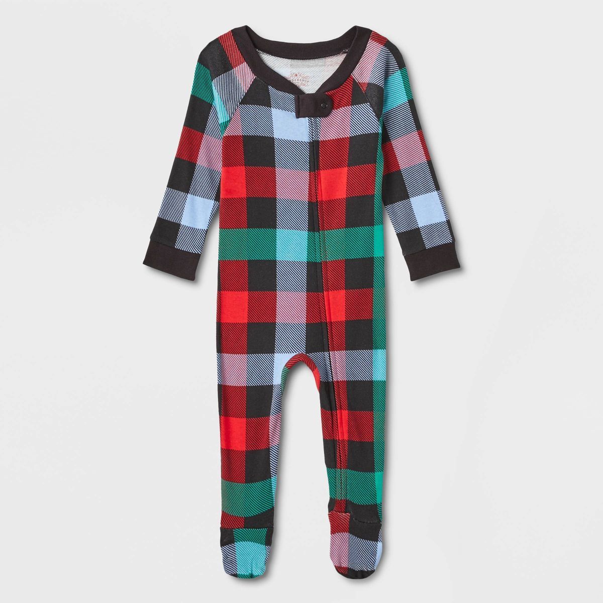 Baby Buffalo Check Matching Family Footed Pajama - Wondershop™ Green/Red/Black | Target