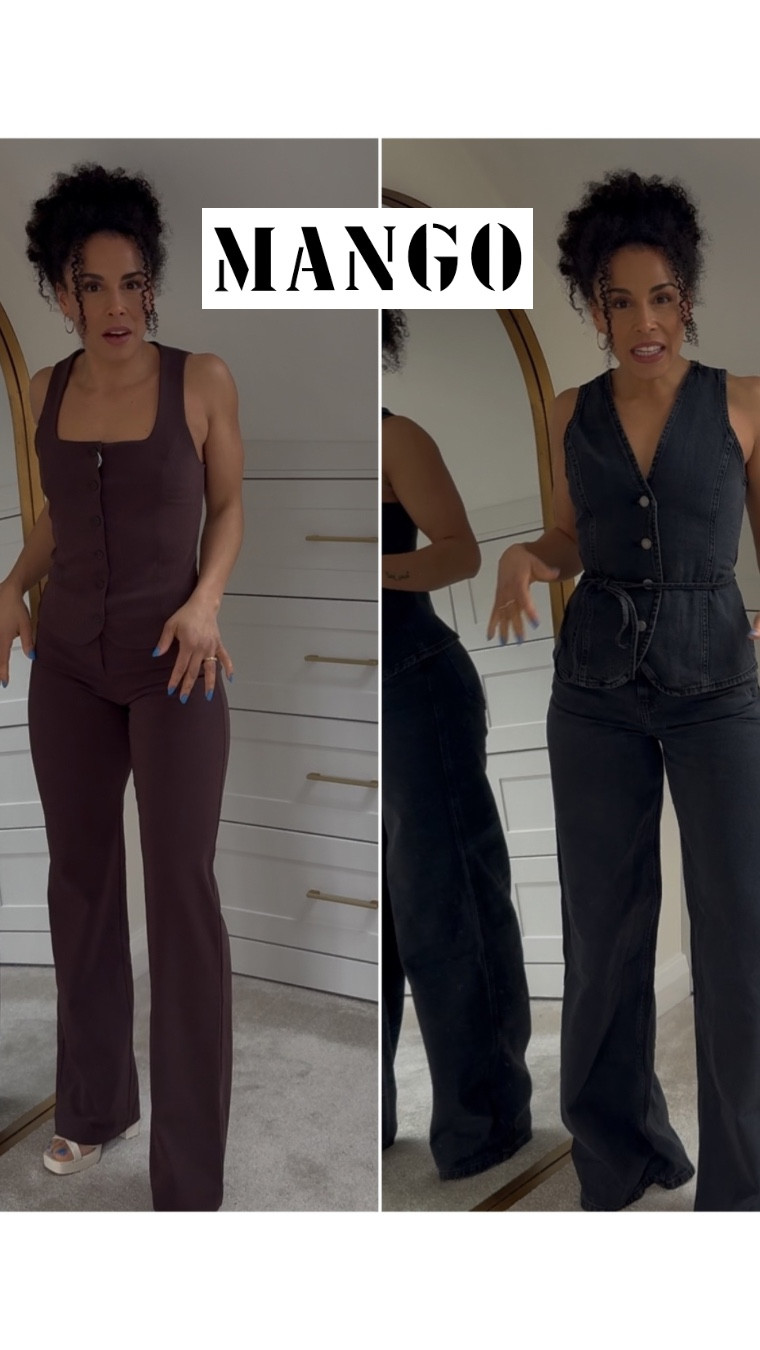 Mango is really doing bits with their co-ores this year! 
Wearing XS in brown waist coat 
S in brown trousers 
XS in denim waistcoat 
UK8 on jeans 

I think the brown would be gorgeous for a smarter dinner date and work. The denim such a statement set for drinks with the girls! 

#jeans #mango #twopiece #coord #waistcoat #suit #spring 

#LTKuk #LTKsummer #LTKworkwear
